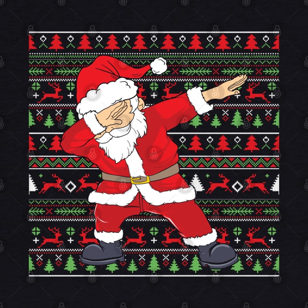 Christmas Dabbing Santa Claus ugly christmas sweater by MZeeDesigns